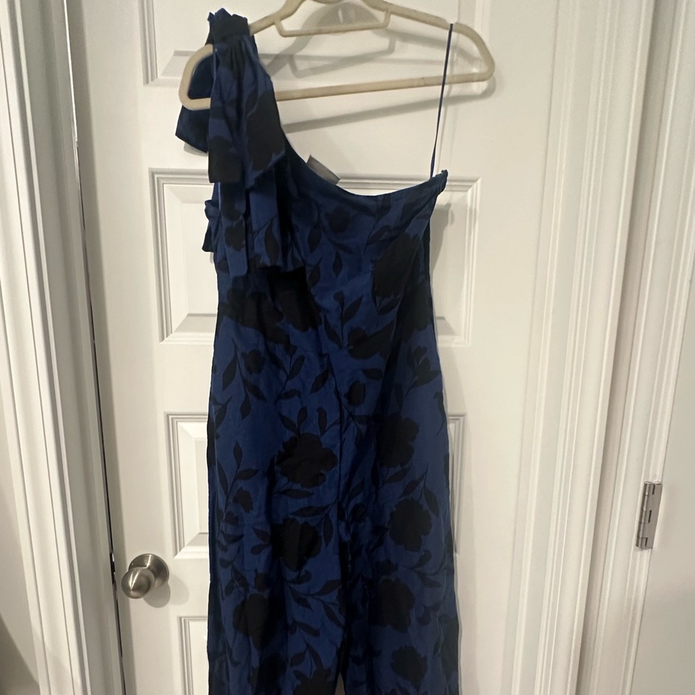 Kate Spade Blue and Black Velvet Jumpsuit